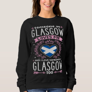 Moletom Bandeira da Escócia Alguém em Glasgow Me Ama