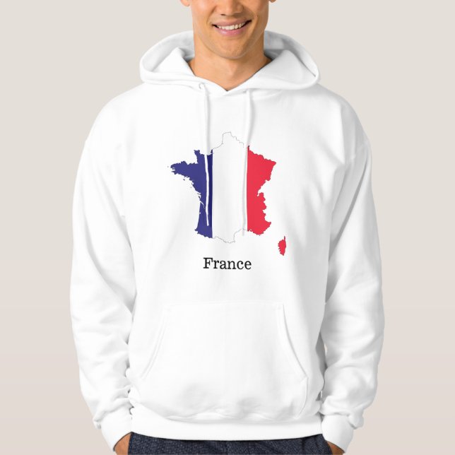 Moletom Bandeira da França no Design de Souvenir de Mapa (Frente)