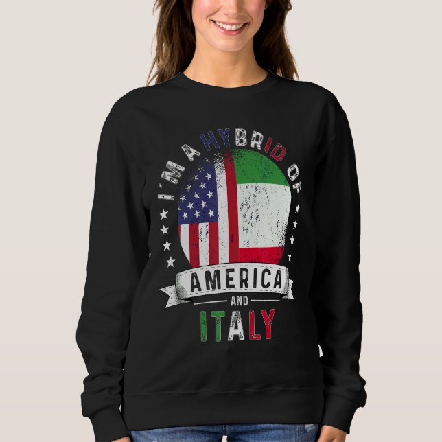 Moletom Bandeira da Itália Patriota dos EUA Crescida Ameri (Frente)