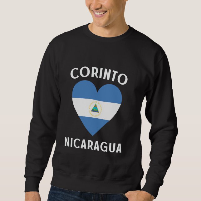 Moletom Bandeira da Nicarágua Coração Cidade Corinto (Frente)
