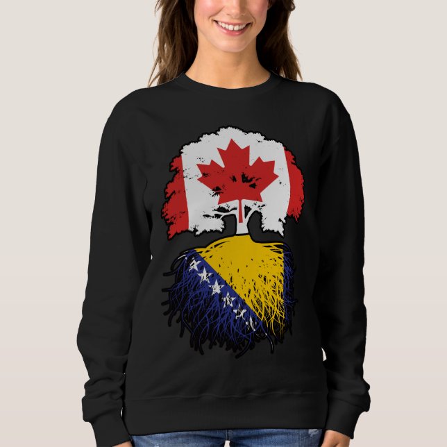 Moletom Bandeira das Raízes da Árvore do Canadá na Bósnia- (Frente)