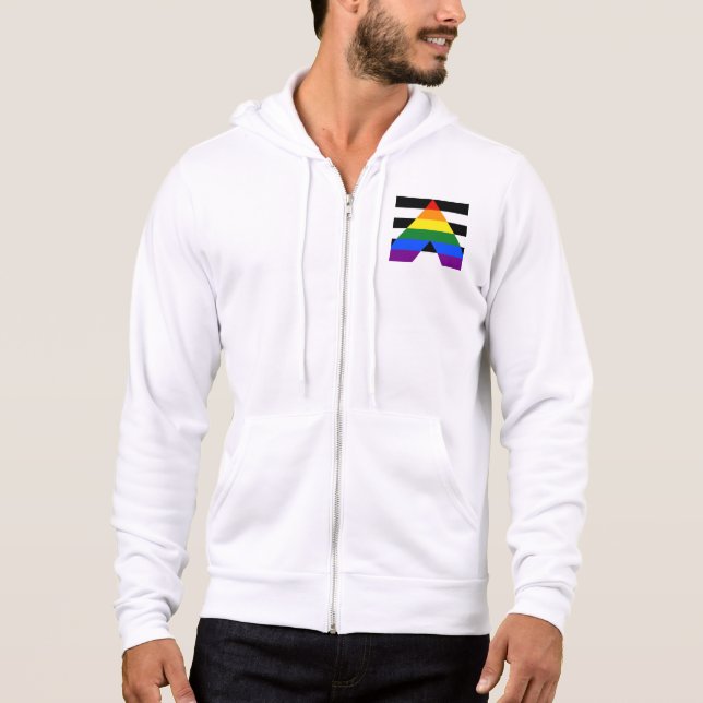 Moletom Bandeira de aliado straight da SlipperyJoe lisa ar (Frente)