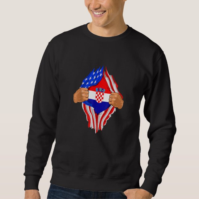 Moletom Bandeira de Dentro de Sangue Croata (Frente)