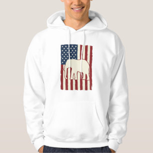 Moletom Bandeira de Elefante Patriótico Design Vetorial Vi