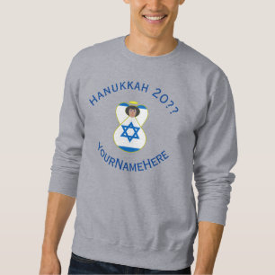 Moletom Bandeira de Hanukkah do Anjo de Israel Azul Person