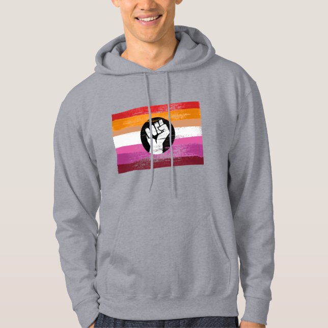 Moletom Bandeira de Protesto Pintada Lésbica (Frente)