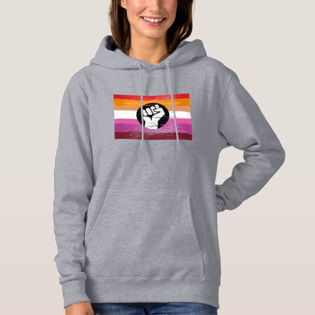 Moletom Bandeira de Protesto Pintada Lésbica (Frente)