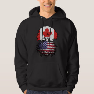 Moletom Bandeira de Raízes de Árvore Canadense Americano C