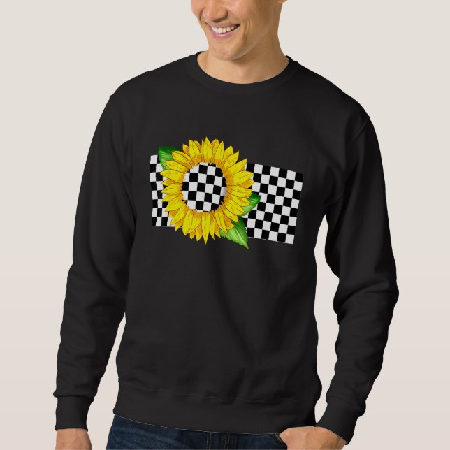 Moletom Bandeira de Xadrez Horizontal de Girassol Corrida  (Frente)