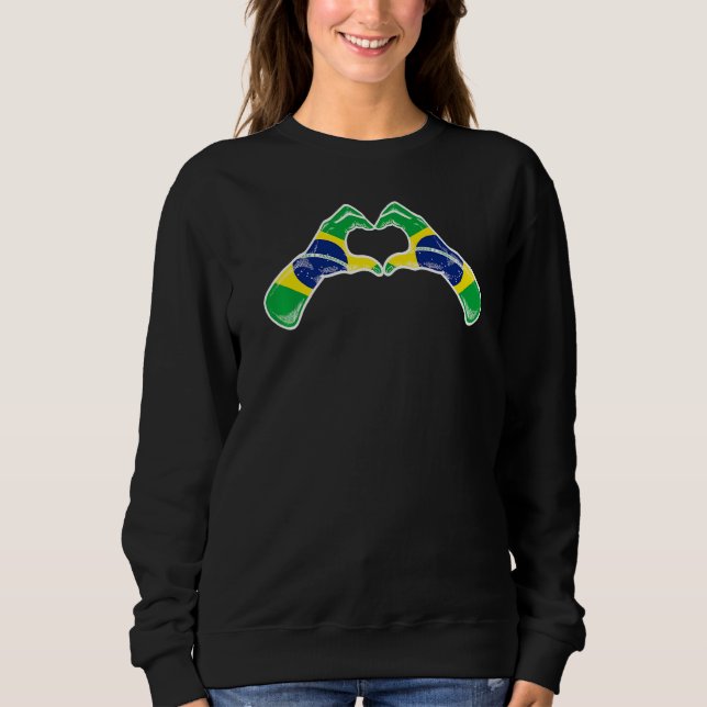 Moletom Bandeira do Brasil Coração Brasileiro   (Frente)