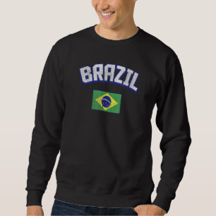 Moletom Bandeira do Brasil Vintage Distressed Retro Brasil