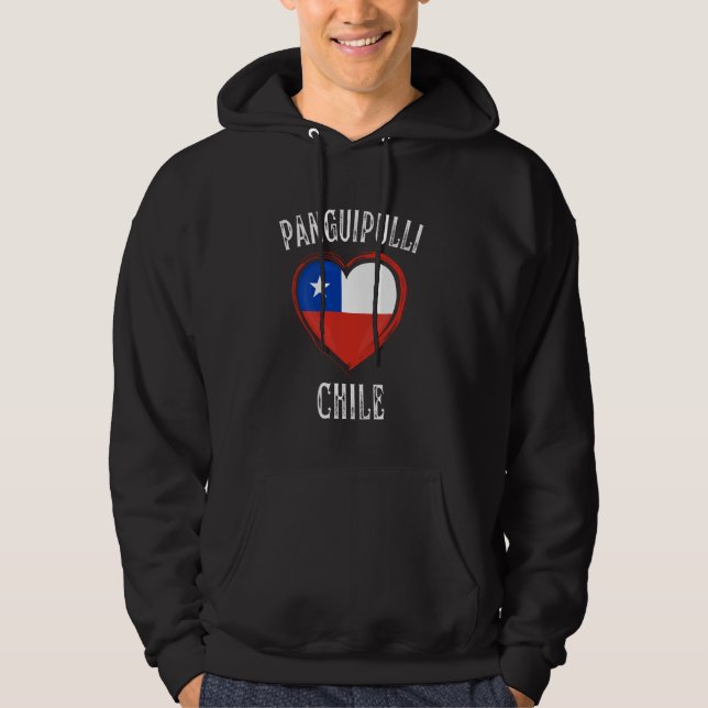 Moletom Bandeira do Chile Coração Cidade Panguipulli (Frente)