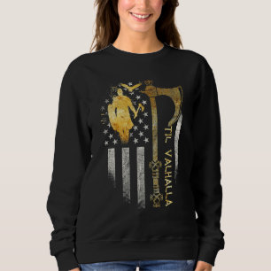 Moletom Bandeira do Machado Viking Americano Til Valhalla