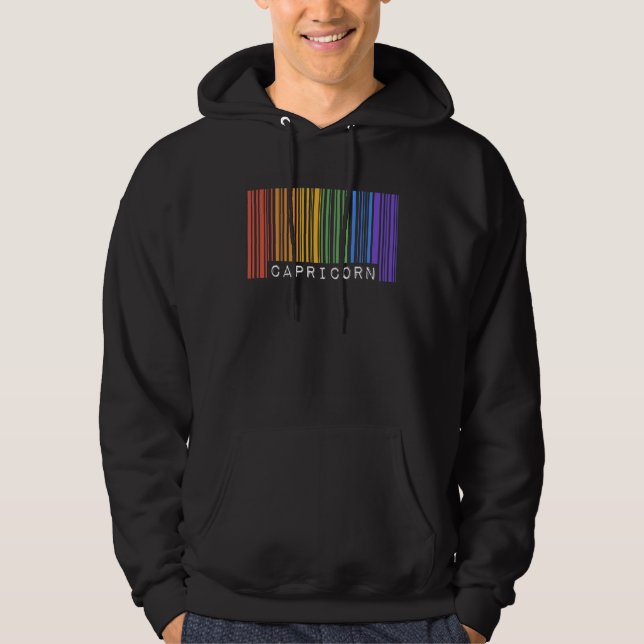 Moletom Bandeira do Orgulho Gay Capricórnio Queer Código d (Frente)