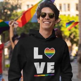 Moletom Bandeira do Orgulho Gay LGBTQ Destruída Amor Grung