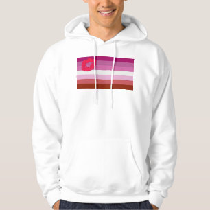 Moletom bandeira do orgulho lésbico batom SlipperyJoe femi