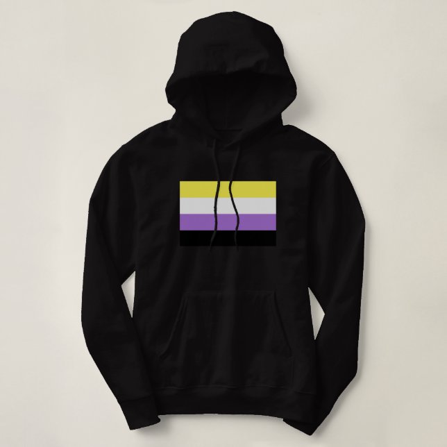 Moletom Bandeira do Orgulho Não Binário (Frente do Design)