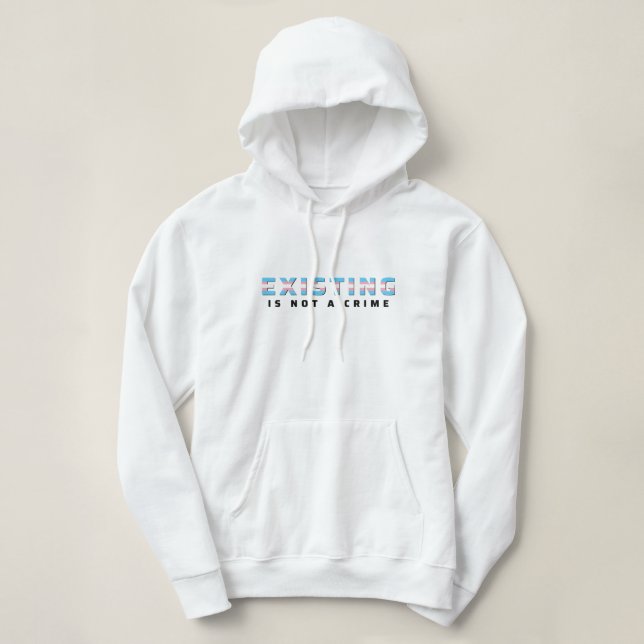 Moletom Bandeira do Orgulho Trans existente não é crime (Frente do Design)