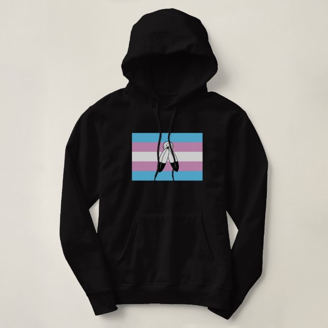 Moletom Bandeira do Orgulho Trans Gêmeo Espírito (Frente do Design)