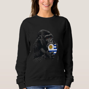 Moletom Bandeira do Uruguai Gorillla Coração Orgulho Urugu