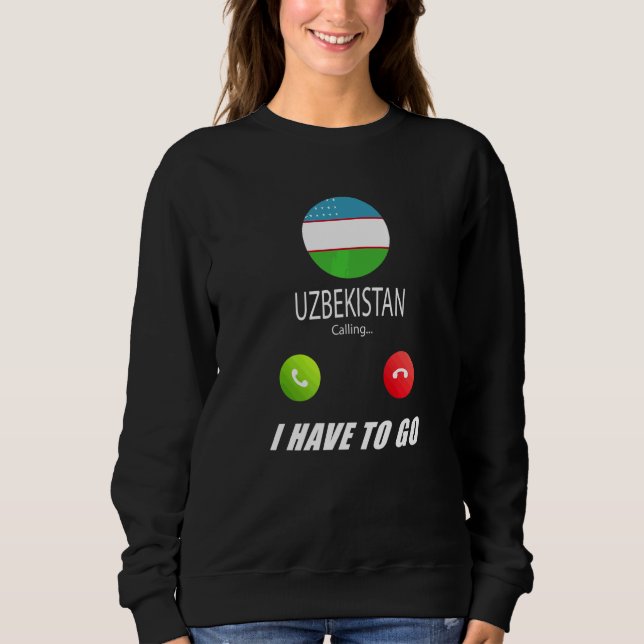 Moletom Bandeira do Uzbequistão Souvenir Uzbequistão Está  (Frente)
