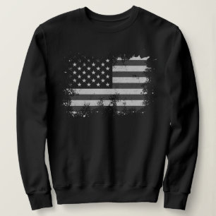 Moletom Bandeira EUA Vintage Patriótica 4 de Julho Danific