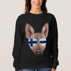 Moletom Bandeira Finlandesa Cão Terrier Americano Sem Pelo