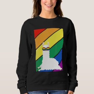 Moletom Bandeira Lgbtq Mês do Orgulho Gay Lhama Arco-íris