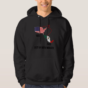 Moletom Bandeira meio americana meio mexicana Mapa combina