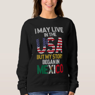 Moletom Bandeira Mexicana Eu Vivo Nos EUA Mas Minha Histór