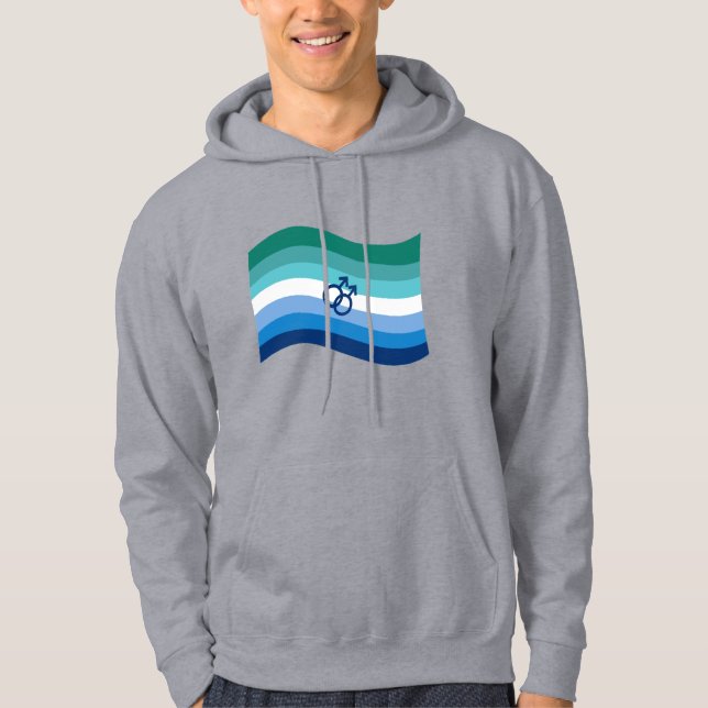 Moletom Bandeira Ondulada Azul Orgulho do Amor Gay Masculi (Frente)