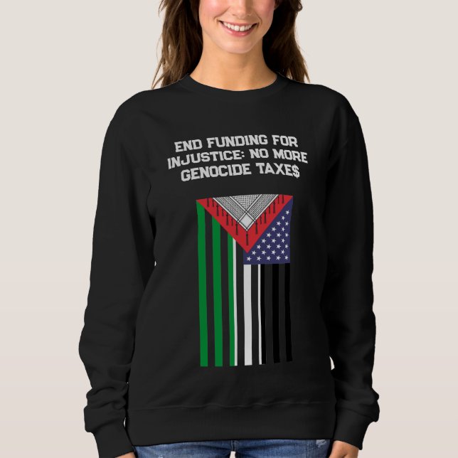 Moletom Bandeira Palestina-Americana - Parem com Genocídio (Frente)
