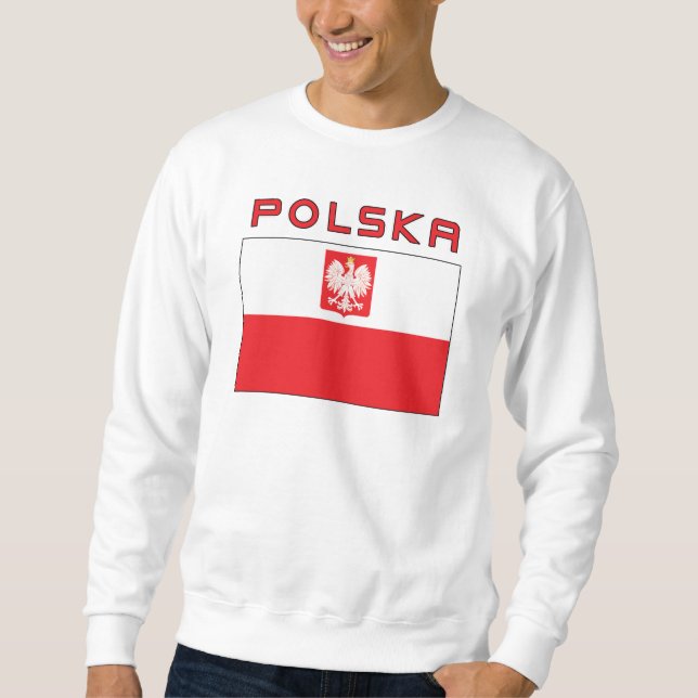 Moletom Bandeira polonesa do falcão com Polska (Frente)