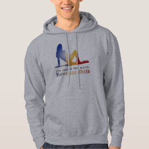 Moletom Bandeira romena da silhueta da menina