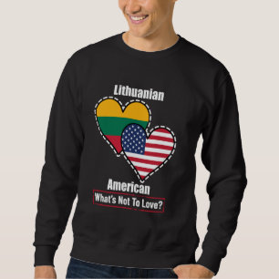 Moletom Bandeiras do Coração Lituano-Americano O Que Não A