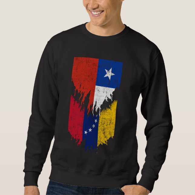 Moletom Bandeiras venezuelanas ripadas torn Chile Venezue (Frente)