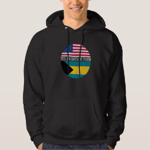 Moletom Bandeiras Vintage dos EUA e Bahamas Sim, sou ambos