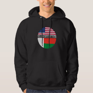 Moletom Bandeiras Vintage dos EUA e Madagascar Sim, Eu Sou