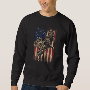 Moletom Bandeja de Bicicleta Usa Flag Motocross American F