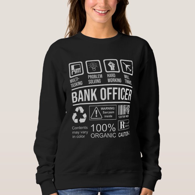 Moletom Bank Officer Limited Edition Banker Bank Clerk Fin (Frente)