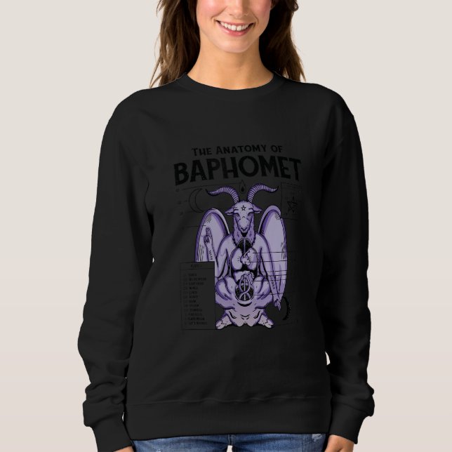 Moletom Baphomet Anatomy Satanic Satan Goat Devil Goth Gra (Frente)