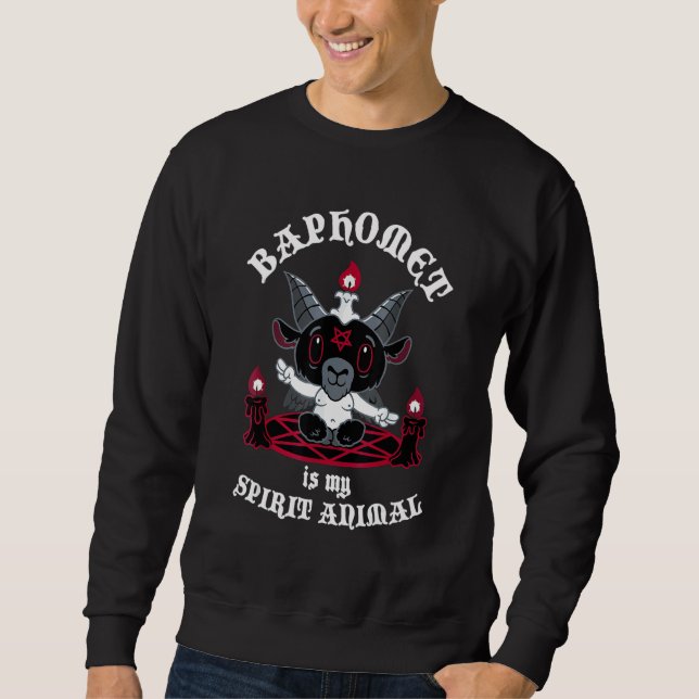 Moletom Baphomet É Meu Espírito De Satã Animal Cuja Cabra  (Frente)