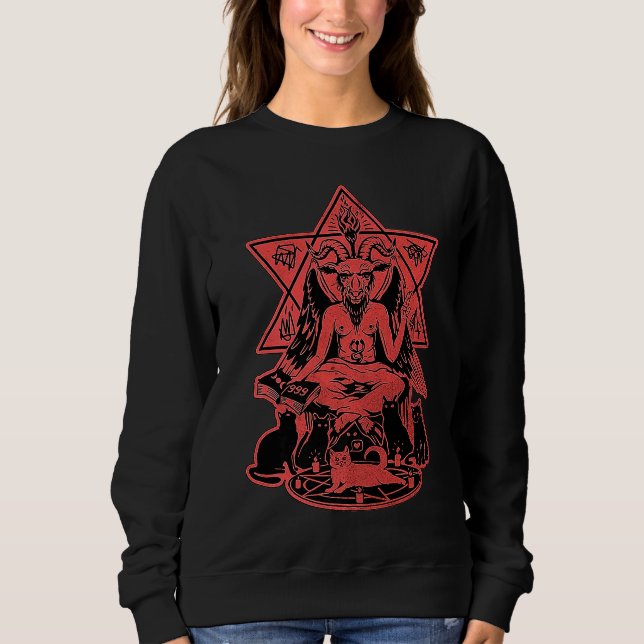 Moletom Baphomet É O Meu Espírito Satã De Animais Negros (Frente)