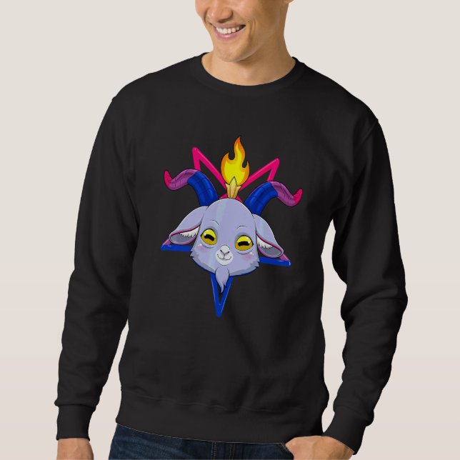 Moletom Baphomet Satânico Bissexual Cabeça de Bode Orgulho (Frente)