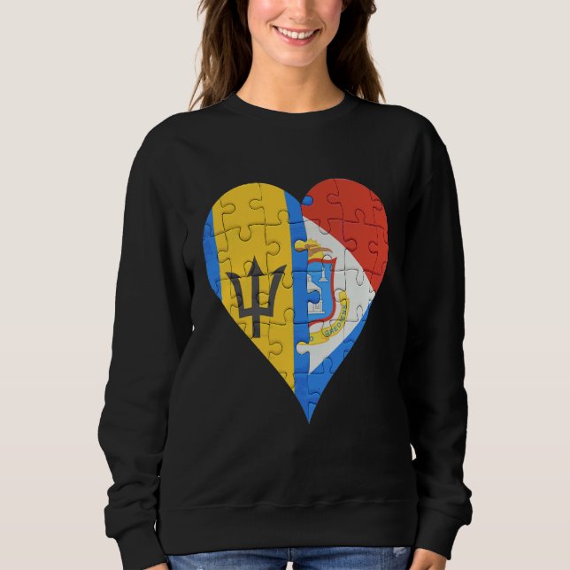 Moletom Barbadiano Sint Maartener Flag Heart (Frente)