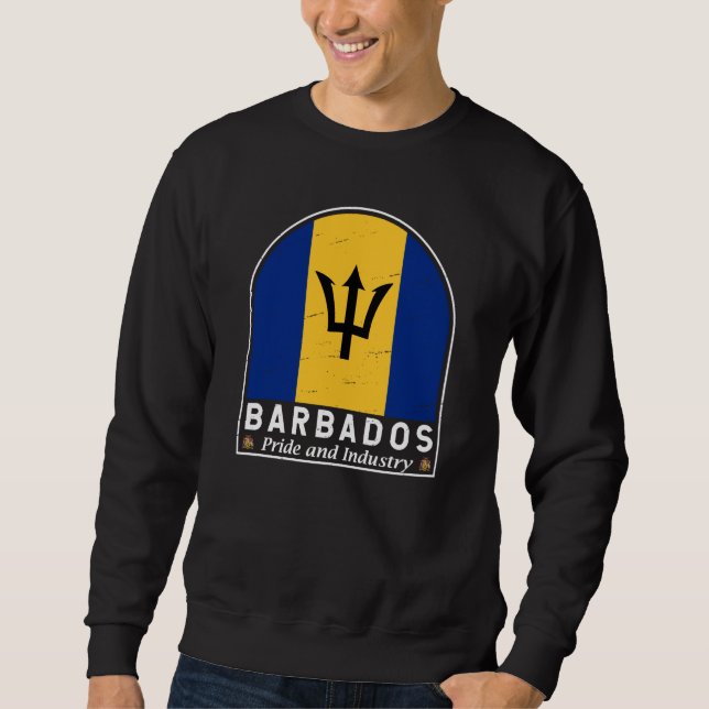 Moletom Barbados Flag Emblem Distress Vintage (Frente)