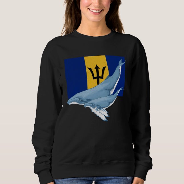 Moletom Barbados Flag with Humpback Whales Bajan Pride (Frente)