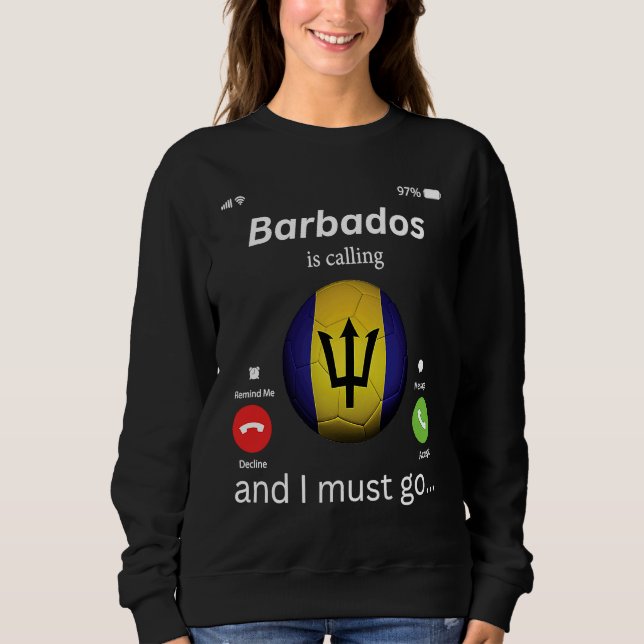 Moletom Barbados Is Calling and I Must Go Barbados Flag Me (Frente)