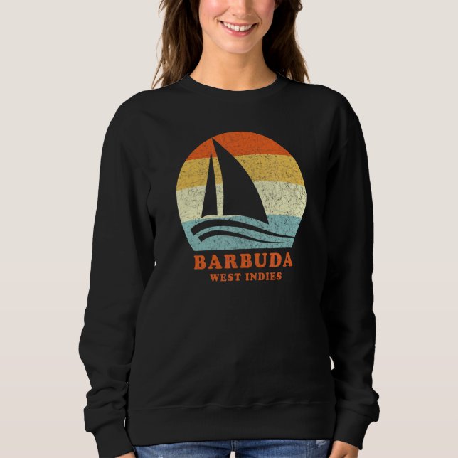 Moletom Barbuda West Indies Vintage Retro veleiro (Frente)