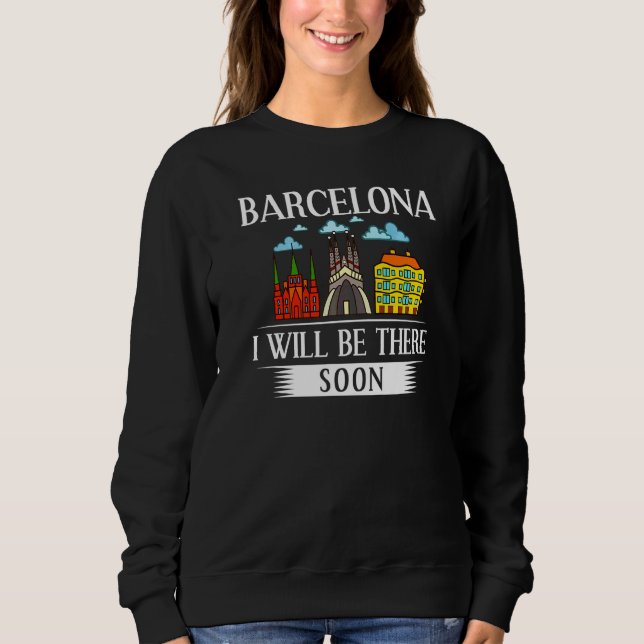 Moletom Barcelona Espanha Cidade Paisagem Mapa Viagem (Frente)